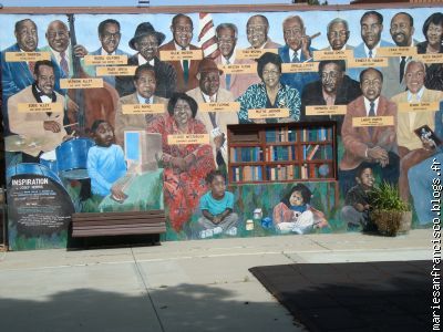 Sur le mur d'une cour d'école, ils appellent ces dessins des "murals".